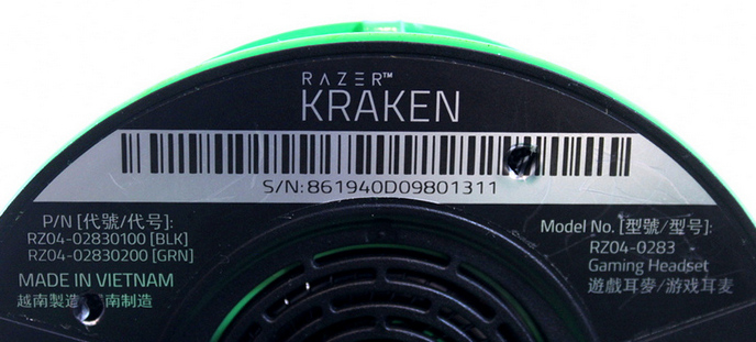 Razer headset model number